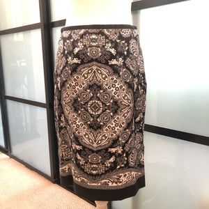 Navy and white paisley skirt - Ann Taylor Loft